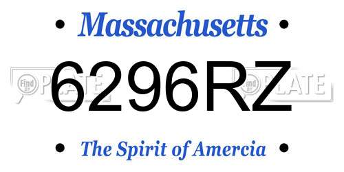6296RZ Massachusetts License Plate