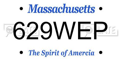 629WEP Massachusetts License Plate