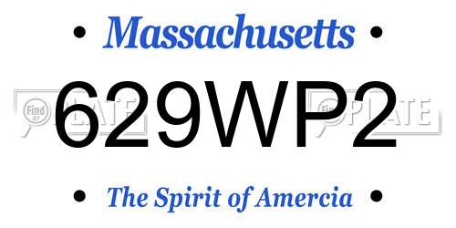 629WP2 Massachusetts License Plate