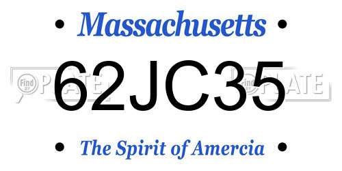 62JC35 Massachusetts License Plate