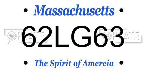 62LG63 Massachusetts License Plate