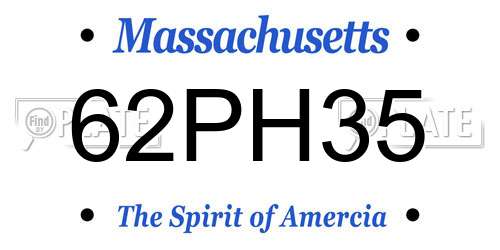 62PH35 Massachusetts License Plate