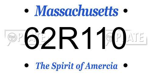 62R110 Massachusetts License Plate