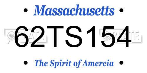 62TS154 Massachusetts License Plate