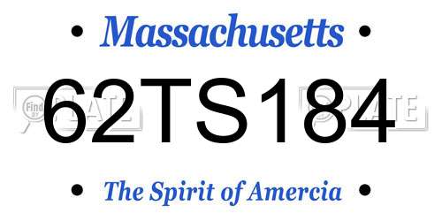 62TS184 Massachusetts License Plate