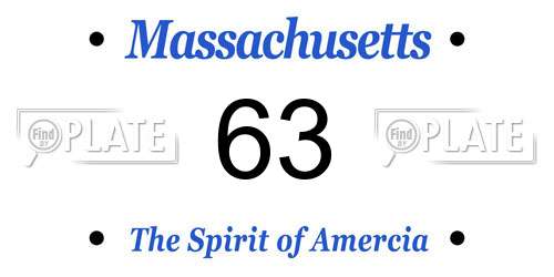 63 Massachusetts License Plate