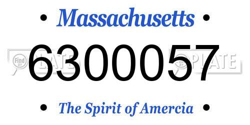 6300057 Massachusetts License Plate