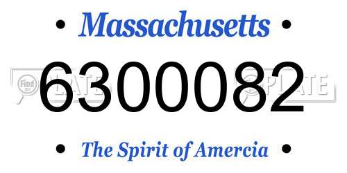 6300082 Massachusetts License Plate