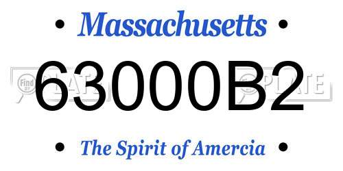 63000B2 Massachusetts License Plate
