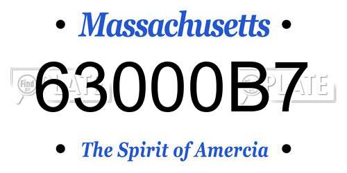 63000B7 Massachusetts License Plate