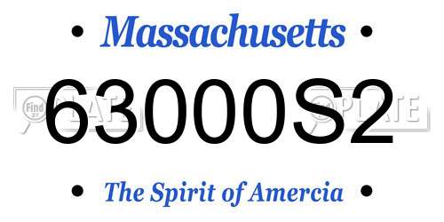 63000S2 Massachusetts License Plate