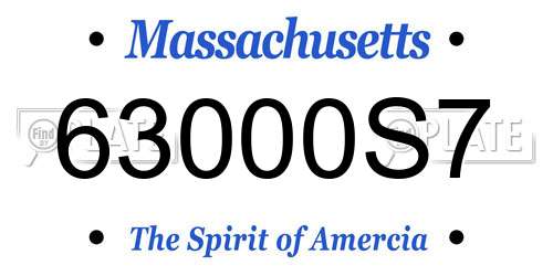 63000S7 Massachusetts License Plate