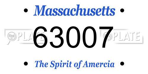 63007 Massachusetts License Plate