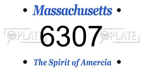 6307 Massachusetts License Plate