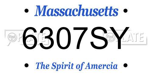 6307SY Massachusetts License Plate