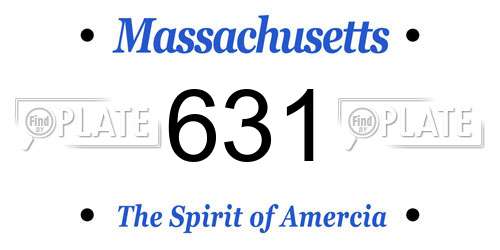 631 Massachusetts License Plate