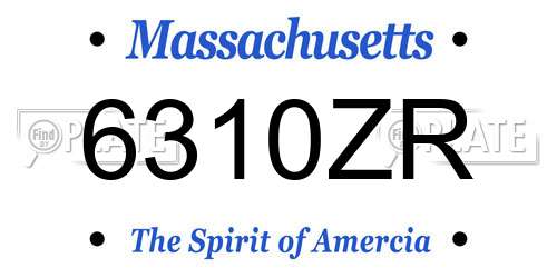 6310ZR Massachusetts License Plate