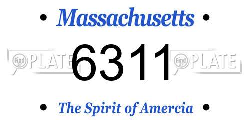 6311 Massachusetts License Plate