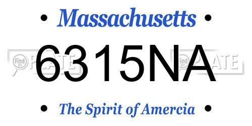 6315NA Massachusetts License Plate