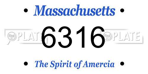 6316 Massachusetts License Plate