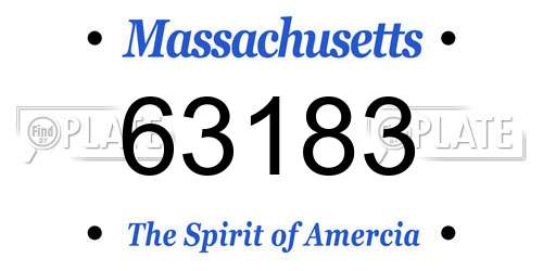 63183 Massachusetts License Plate
