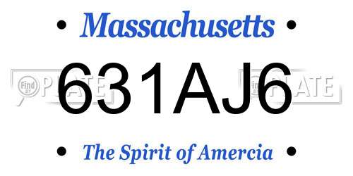 631AJ6 Massachusetts License Plate
