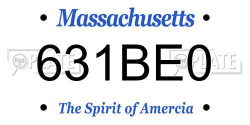 631BE0 Massachusetts License Plate