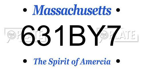 631BY7 Massachusetts License Plate