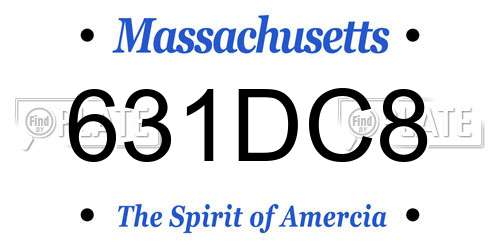631DC8 Massachusetts License Plate