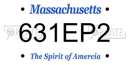 631EP2 Massachusetts License Plate