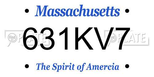 631KV7 Massachusetts License Plate