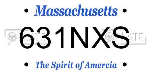 631NXS Massachusetts License Plate