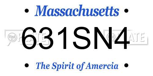 631SN4 Massachusetts License Plate