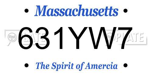 631YW7 Massachusetts License Plate