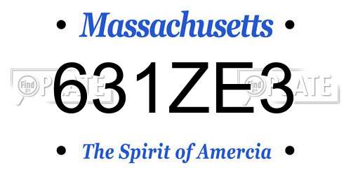 631ZE3 Massachusetts License Plate