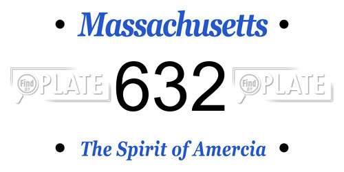 632 Massachusetts License Plate