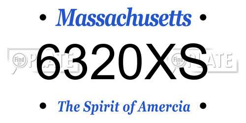 6320XS Massachusetts License Plate