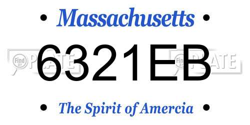 6321EB Massachusetts License Plate
