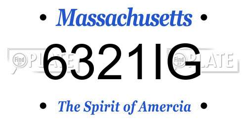 6321IG Massachusetts License Plate