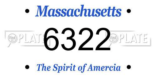 6322 Massachusetts License Plate