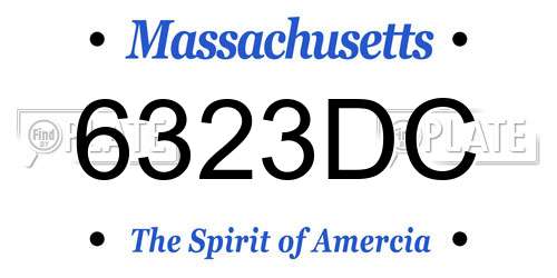 6323DC Massachusetts License Plate