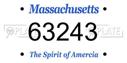 63243 Massachusetts License Plate