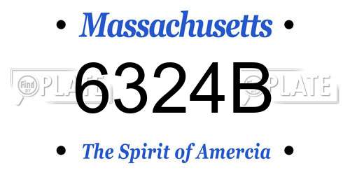 6324B Massachusetts License Plate