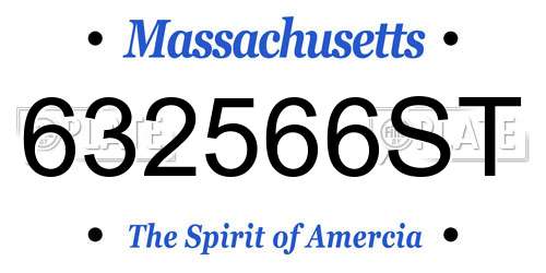 632566ST Massachusetts License Plate