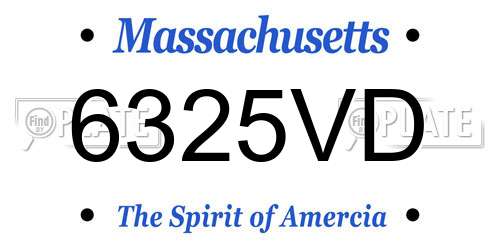 6325VD Massachusetts License Plate