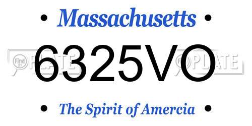 6325VO Massachusetts License Plate