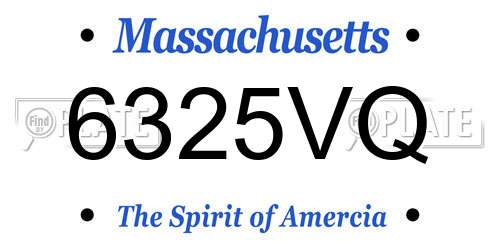 6325VQ Massachusetts License Plate