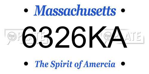 6326KA Massachusetts License Plate