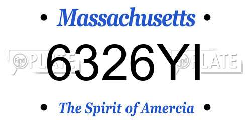 6326YI Massachusetts License Plate