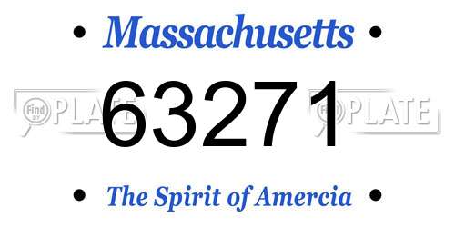 63271 Massachusetts License Plate